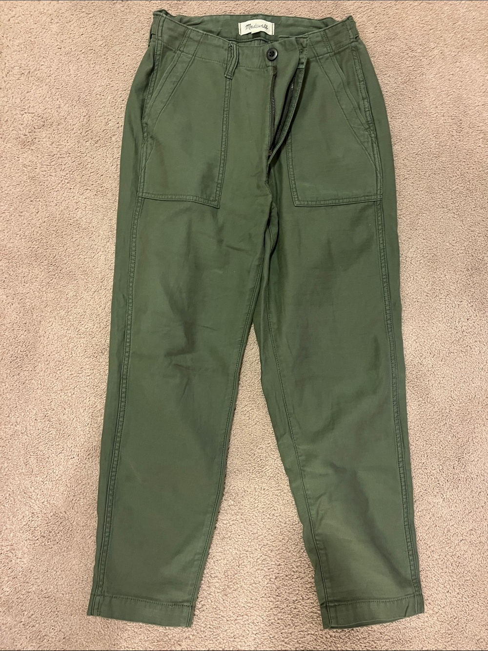 Madewell Olive Green Cargo Utility Pants